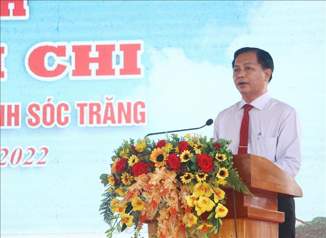 Trong ảnh: Chủ tịch UBND tỉnh Sóc Trăng Trần Văn Lâu phát biểu tại Lễ khánh thành. Ảnh: Chanh Đa-TTXVN