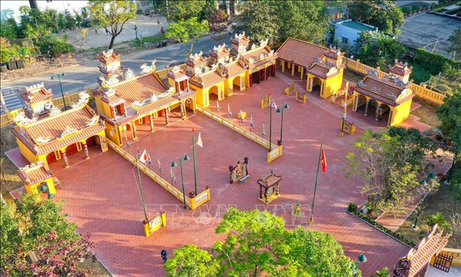 Trong ảnh: Khu di tích lịch sử văn hóa cấp thành phố Làng Mân Quang vừa được trùng tu hoàn thành đầu năm 2022. Ảnh: Trần Lê Lâm - TTXVN