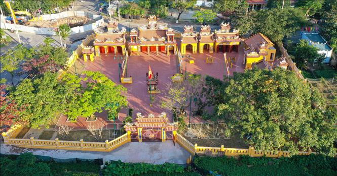 Trong ảnh: Khu di tích lịch sử văn hóa cấp thành phố Làng Mân Quang vừa được trùng tu hoàn thành đầu năm 2022. Ảnh: Trần Lê Lâm - TTXVN