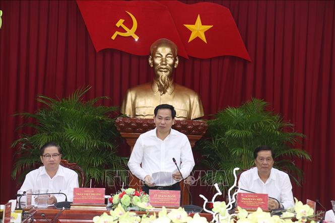 Trong ảnh: Bí thư Thành ủy Cần Thơ Lê Quang Mạnh phát biểu chỉ đạo tại cuộc họp. Ảnh: Ngọc Thiện- TTXVN