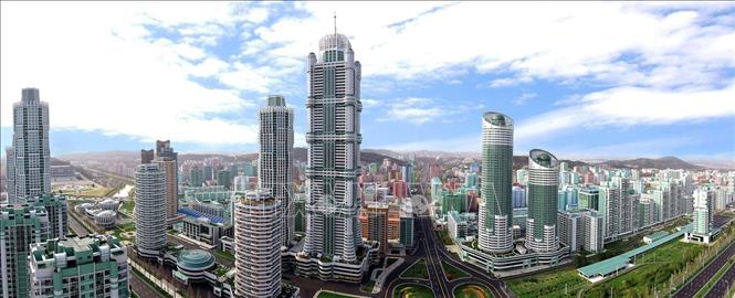 Đại lộ Ryo Myong ở Thủ đô Bình Nhưỡng. Ảnh: Hãng thông tấn Triều Tiên
