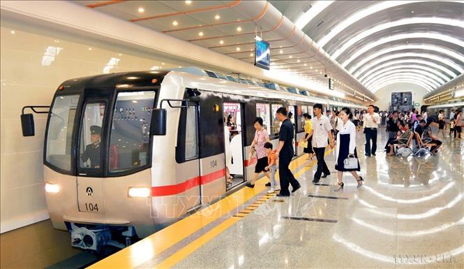 Tàu điện ngầm ở Thủ đô Bình Nhưỡng. Ảnh: Hãng thông tấn Triều Tiên
