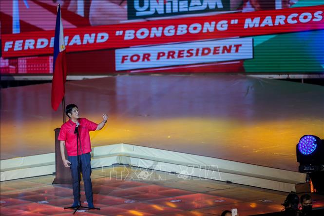 Trong ảnh: Ứng cử viên Tổng thống Philippines Ferdinand Marcos Jr phát biểu trong cuộc vận động tranh cử ở tỉnh Bulacan ngày 8/2/2022. Ảnh: THX/TTXVN