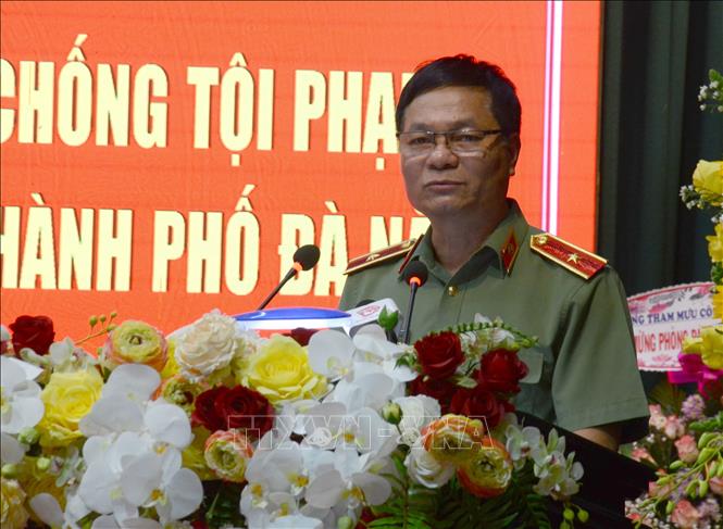 Trong ảnh: Thiếu tướng Lê Minh Mạnh, Phó Cục Trưởng Cục An ninh mạng và phòng, chống tội phạm sử dụng công nghệ cao PA05 - Bộ Công an, phát biểu tại buổi lễ. Ảnh: Quốc Dũng - TTXVN
