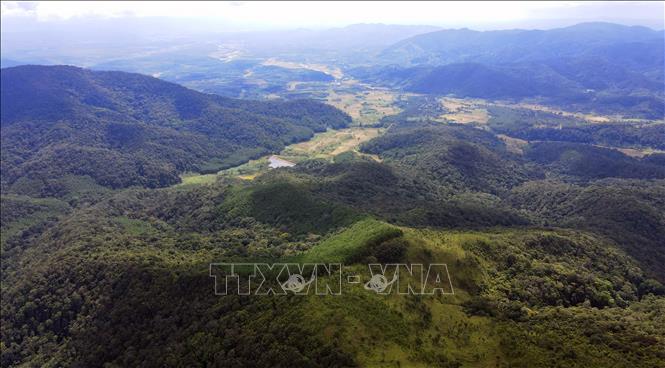 Photo: A bird's eye view of the Kon Ha Nung Biosphere Reserve. VNA Photo: Hồng Điệp