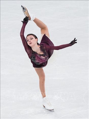 Trong ảnh: VĐV Anna Shcherbakova của Nga tranh tài nội dung trượt băng nghệ thuật tự do đơn nữ tại Olympic mùa Đông Bắc Kinh 2022 ngày 17/2/2022. Ảnh: THX/TTXVN