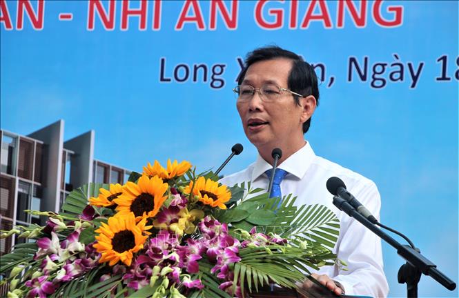Trong ảnh: Ông Lê Văn Phước, Phó Chủ tịch UBND tỉnh An Giang phát biểu tại buổi lễ. Ảnh: Thanh Sang – TTXVN

