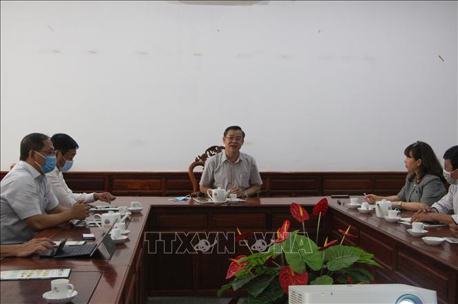 Trong ảnh: Phó Chủ tịch Thường trực UBND tỉnh Hậu Giang Trương Cảnh Tuyên phát biểu tại buổi làm việc. Ảnh: Hồng Thái - TTXVN