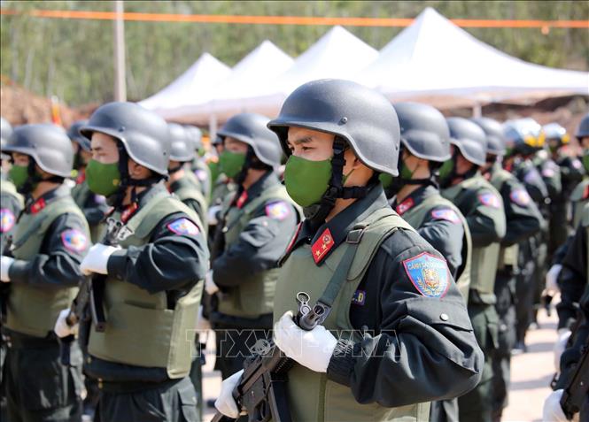 Photo: Mobile police at the ceremony.