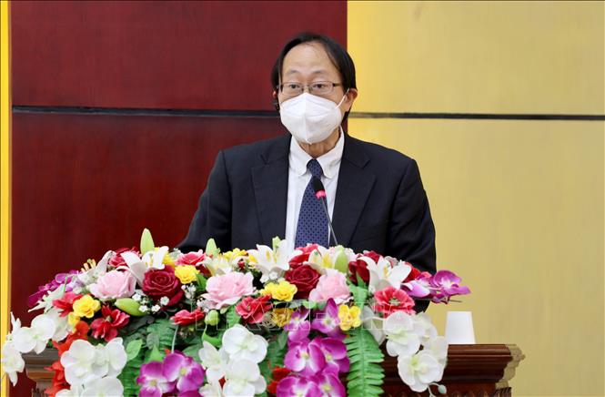 Trong ảnh: Ông Yoshinaga Kazuyoshi, Tổng giám đốc Công ty Goertek Vina, phát biểu tại buổi lễ trao Giấy chứng nhận đầu tư. Ảnh: Đinh Văn Nhiều-TTXVN