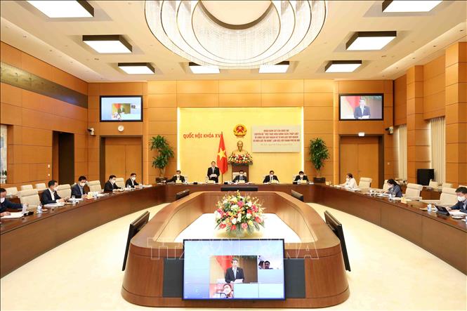 Trong ảnh: Quang cảnh buổi làm việc. Ảnh: An Đăng - TTXVN