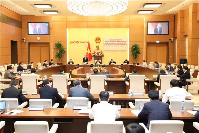 Trong ảnh: Quang cảnh buổi làm việc. Ảnh: An Đăng - TTXVN