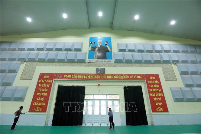 Trong ảnh: Thành phố Hà Nội đã làm việc với 12 quận, huyện, Sở Văn hóa và Thể thao, Sở Tài chính và các tiểu ban để rà soát, phân tách nhiệm vụ chi cho cơ sở vật chất, trang thiết bị phục vụ SEA Games 31. Ảnh: Tuấn Anh - TTXVN