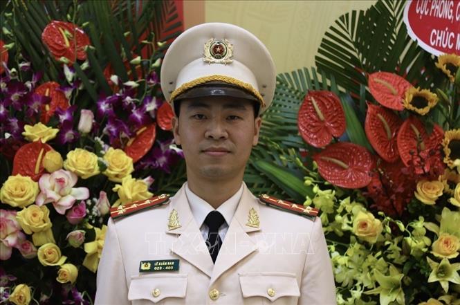 Trong ảnh: Đại úy Lê Xuân Nam. Ảnh: TTXVN phát
