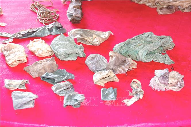 Các di vật của liệt sĩ. Ảnh: TTXVN phát