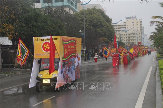 Trong ảnh: Nghi lễ rước kiệu tại Lễ hội Cầu phúc đền Độc Cước năm 2022. Ảnh: Hoa Mai - TTXVN