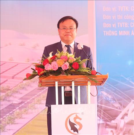 Trong ảnh: Ông Lê Đức Tiến- Phó Chủ tịch UBND tỉnh Quảng Trị phát biểu tại buồi lễ. Ảnh: Nguyên Lý-TTXVN
