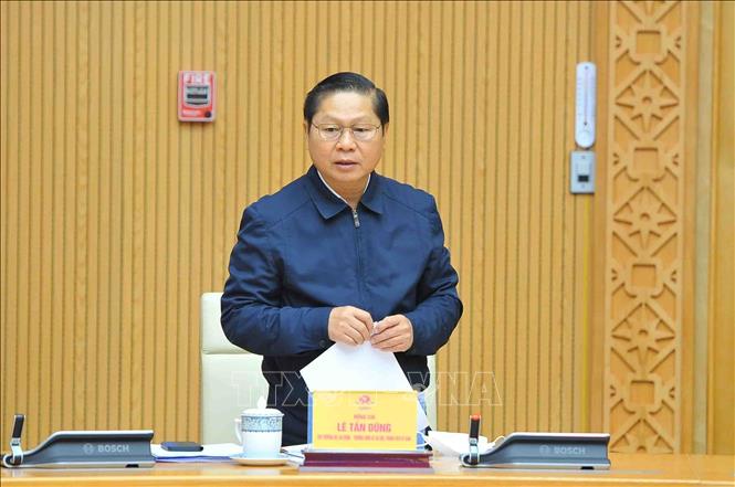 Trong ảnh: Thứ trưởng Bộ Lao động - Thương binh và Xã hội Lê Tấn Dũng phát biểu. Ảnh: Minh Đức – TTXVN