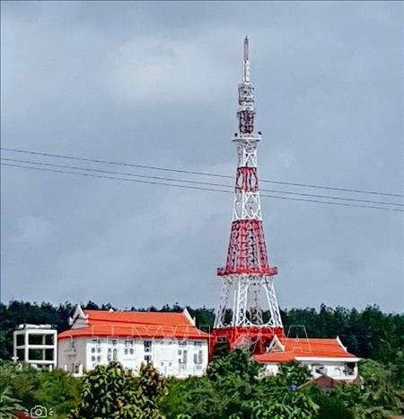 Dự án đài phát thanh, phát hình của Chính phủ Việt Nam dành cho Chính phủ Lào. Ảnh: Phạm Kiên - PV TTXVN tại Lào