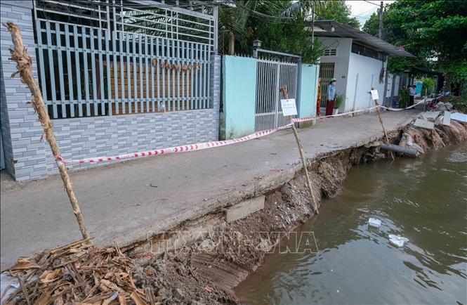 Hiện trường vụ sạt lở. Ảnh: Thanh Liêm - TTXVN