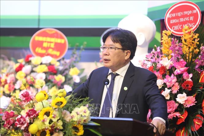 Trong ảnh: Giám đốc bệnh viện Hữu nghị Việt Đức Trần Bình Giang phát biểu. Ảnh: Minh Quyết - TTXVN