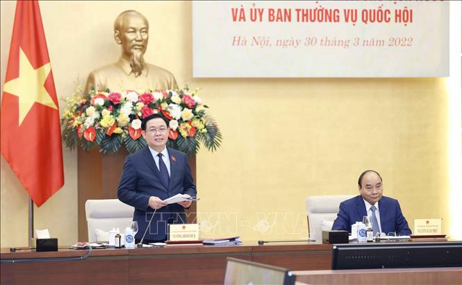 Chủ tịch Quốc hội Vương Đình Huệ phát biểu. Ảnh: Doãn Tấn - TTXVN