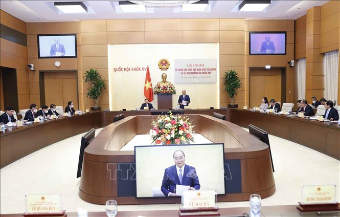 Chủ tịch nước Nguyễn Xuân Phúc phát biểu. Ảnh: Doãn Tấn - TTXVN