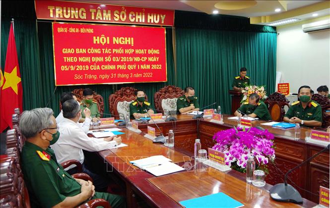 Hội nghị giao ban công tác Quốc phòng an ninh. Ảnh:  TTXVN phát
