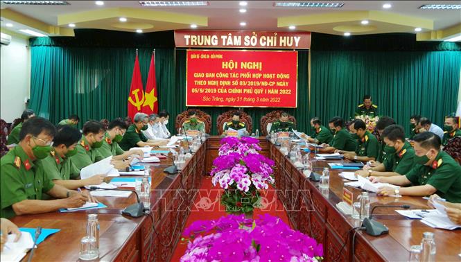 Hội nghị giao ban công tác Quốc phòng an ninh. Ảnh:  TTXVN phát

