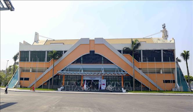 Nhà thi đấu quận Tây Hồ được chọn là địa điểm tổ chức môn Taekwondo tại SEA Games 31. Ảnh: Tuấn Đức - TTXVN