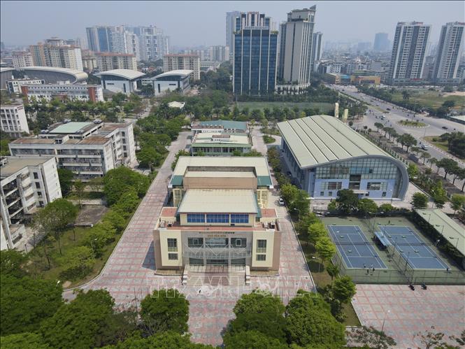 Nhà văn hoá của Trung tâm Huấn luyện và Thi đấu TDTT Hà Nội, nơi diễn ra hai môn thi đấu Cử tạ và Thể hình tại SEA Games 31. Ảnh: Minh Quyết - TTXVN