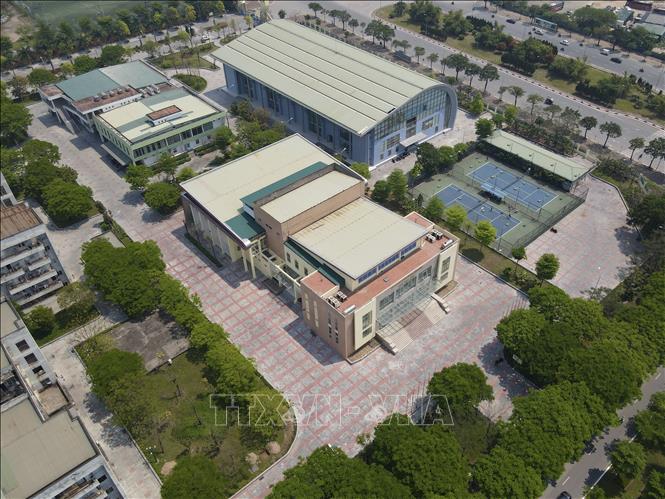 Nhà văn hoá của Trung tâm Huấn luyện và Thi đấu TDTT Hà Nội, nơi diễn ra hai môn thi đấu Cử tạ và Thể hình tại SEA Games 31. Ảnh: Minh Quyết - TTXVN