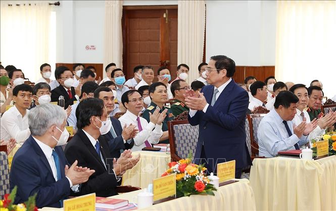 PM Pham Minh Chinh and delegates attend the ceremony. VNA Photo: Dương Giang