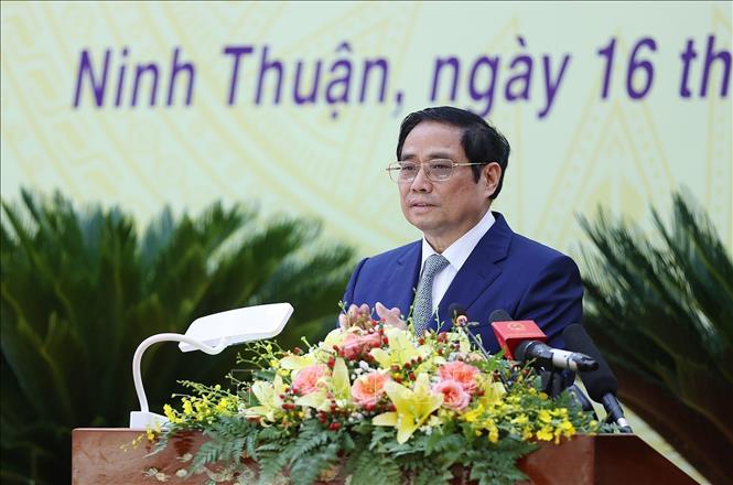 PM Pham Minh Chinh speaks at the ceremony. VNA Photo: Dương Giang