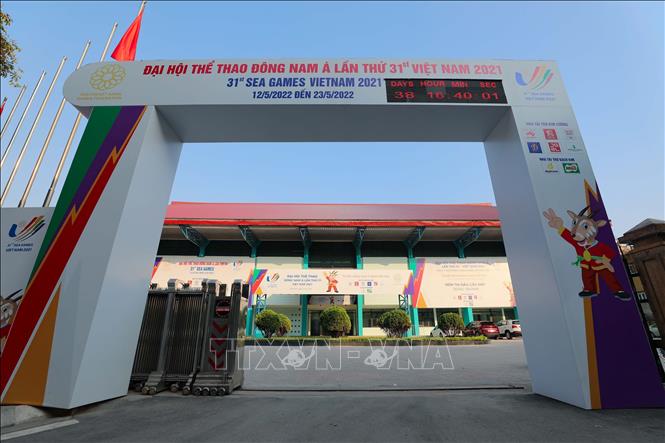Nhà thi đấu Hoàng Mai - địa điểm tổ chức thi đấu môn Cầu mây tại SEA Games 31. Ảnh: TTXVN 
