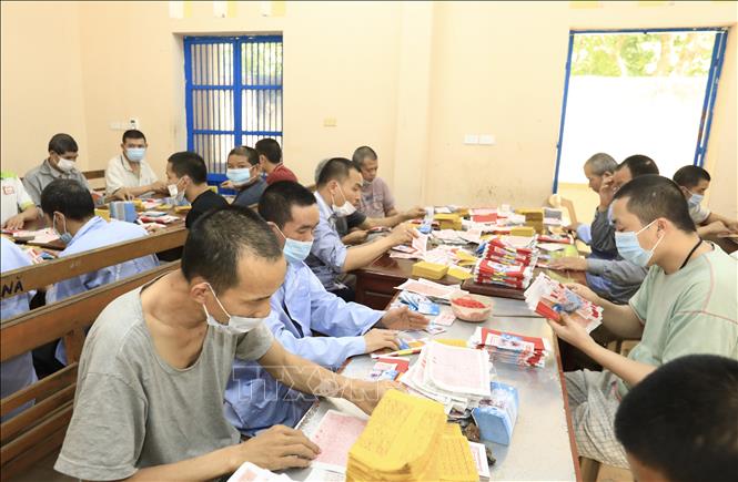 Trong ảnh: Trung tâm duy trì các hoạt động lao động trị liệu nhẹ mang tính chất trị liệu để các đối tượng tâm thần có phản xạ với lao động, chống rối nhiễu tâm trí, tăng cường sức khỏe. Ảnh: Hoàng Hiếu - TTXVN