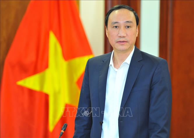 Trong ảnh: Phó Chủ tịch Ủy ban Trung ương MTTQ Việt Nam Phùng Khánh Tài phát biểu tại cuộc họp. Ảnh: Minh Đức – TTXVN


