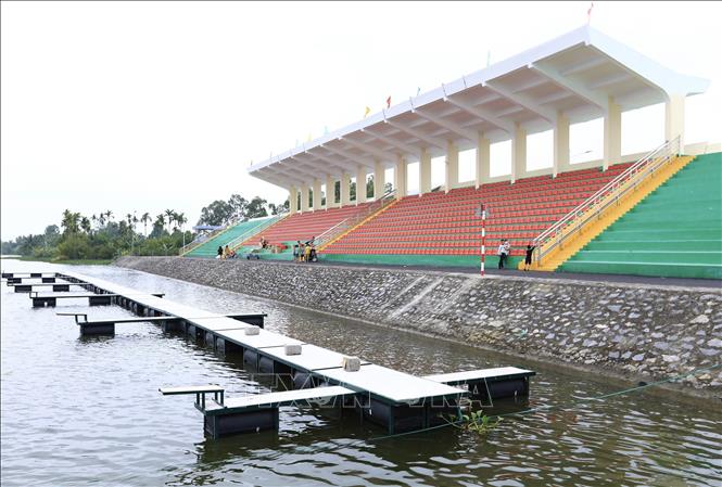 Khu huấn luyện đua thuyền Hải Phòng ở huyện Thuỷ Nguyên - nơi sẽ diễn ra các nội dung thi Rowing, Canoeing/Kayak. Ảnh: Hoàng Hiếu - TTXVN