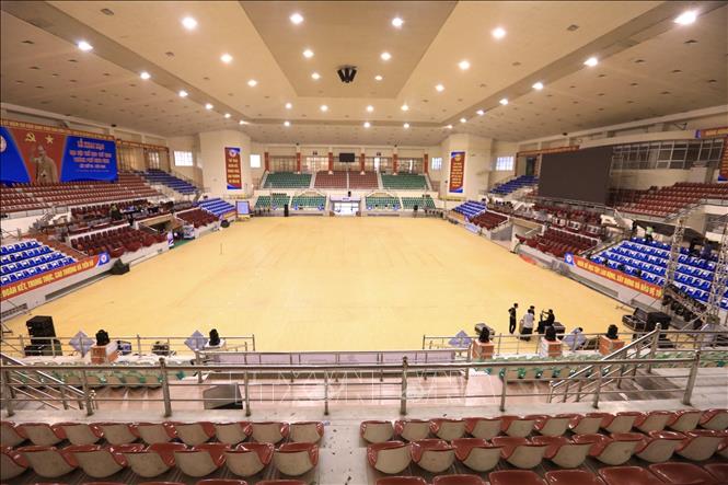 Photo: The northern province of Ninh Binh's gymnasium is ready for SEA Games 31's karate event. VNA Photo: Hoàng Hiếu 