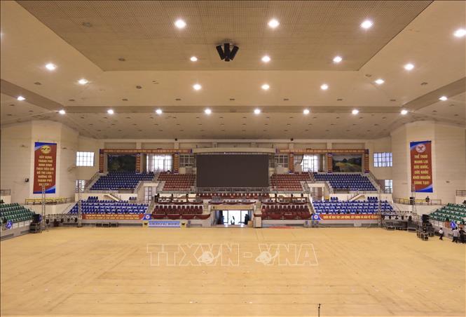 Photo: The northern province of Ninh Binh's gymnasium is ready for SEA Games 31's karate event. VNA Photo: Hoàng Hiếu 