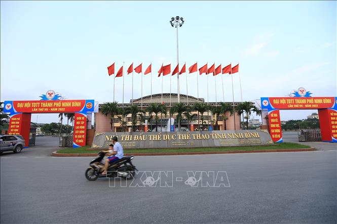 Photo: The northern province of Ninh Binh's gymnasium is ready for SEA Games 31's karate event. VNA Photo: Hoàng Hiếu 