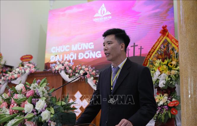 Photo: Nguyen Tien Trong, Vice Chairman of the Government Committee for Religious Affairs speaks at the event. VNA Photo: Công Luật