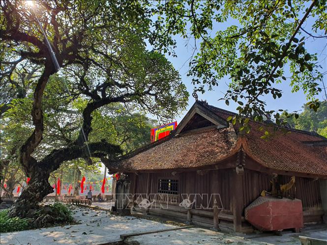 Trong ảnh: Di tích lịch sử Đình chợ Vân, nơi diễn ra các cuộc mít tinh tuyên truyền cách mạng vào tháng 3/1945 với sự tham gia của nhiều đồng chí lãnh đạo Trung ương. Ảnh: Danh Lam-TTXVN