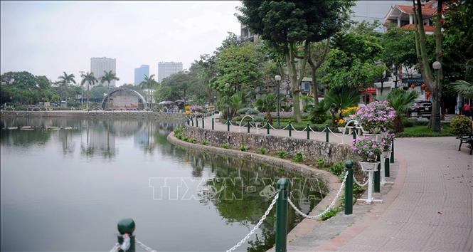 Với không gian thoáng mát, cảnh quan đẹp, hứa hẹn sẽ là điểm đến lý tưởng của người dân Thủ đô và du khách dịp 30/4 - 1/5. Ảnh: Lê Thùy Dương -TTXVN phát