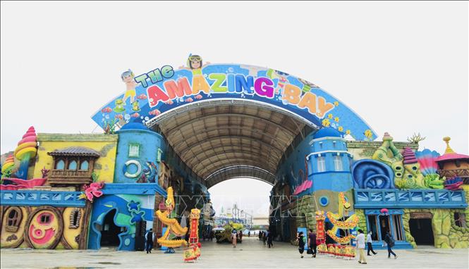 Công viên nước Vịnh Kỳ Diệu - The Amazing Bay trong ngày đầu mở cửa. Ảnh: Lê Xuân-TTXVN