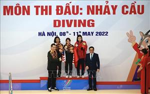 Lễ trao huy chương môn Nhảy cầu tại SEA Games 31