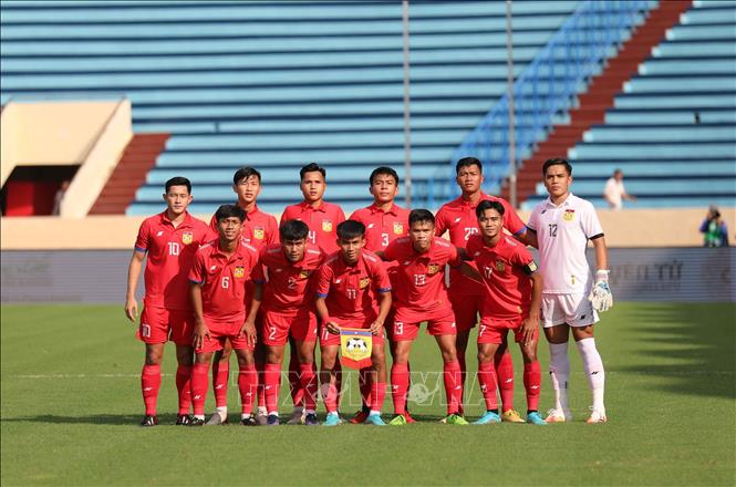 Đội hình ra quân U23 Lào. Ảnh: Thanh Tùng - TTXVN