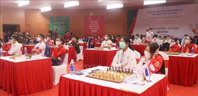 Chess players at the opening ceremony. VNA Photo: Văn Đức