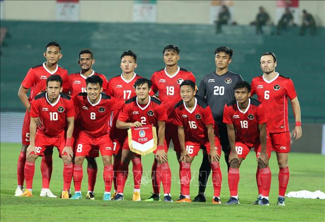 Đội hình xuất phát của U23 Indonesia. Ảnh: Quốc Khánh - TTXVN