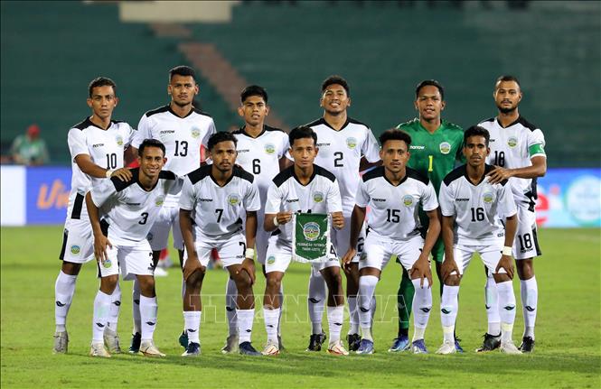 Đội hình ra sân của U23 Timor Leste. Ảnh: Trung Kiên - TTXVN